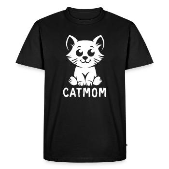 Mignon chat maman chat motif - T-shirt Premium bio Homme - noir - Devant - Nico (187cm)