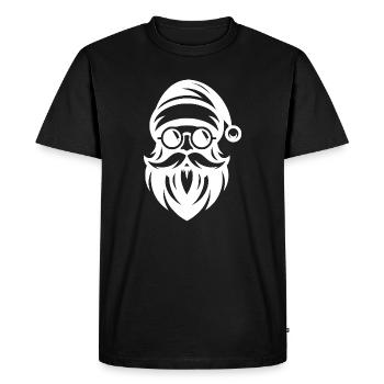 Ho Ho Hipster Père Noël Style de tatouage - T-shirt Premium bio Homme - noir - Devant - Nico (187cm)
