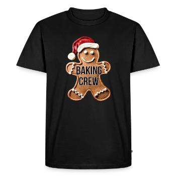 Baking Crew Gingerbread Man Christmas Baking - Men's Premium Organic T-Shirt - black - Front - Nico (187cm)