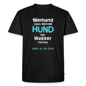 Dog water - Men's Premium Organic T-Shirt - black - Front - Nico (187cm)