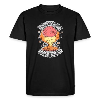 Professional Overthinker - Brain Explosion! - Men's Premium Organic T-Shirt - black - Front - Nico (187cm)