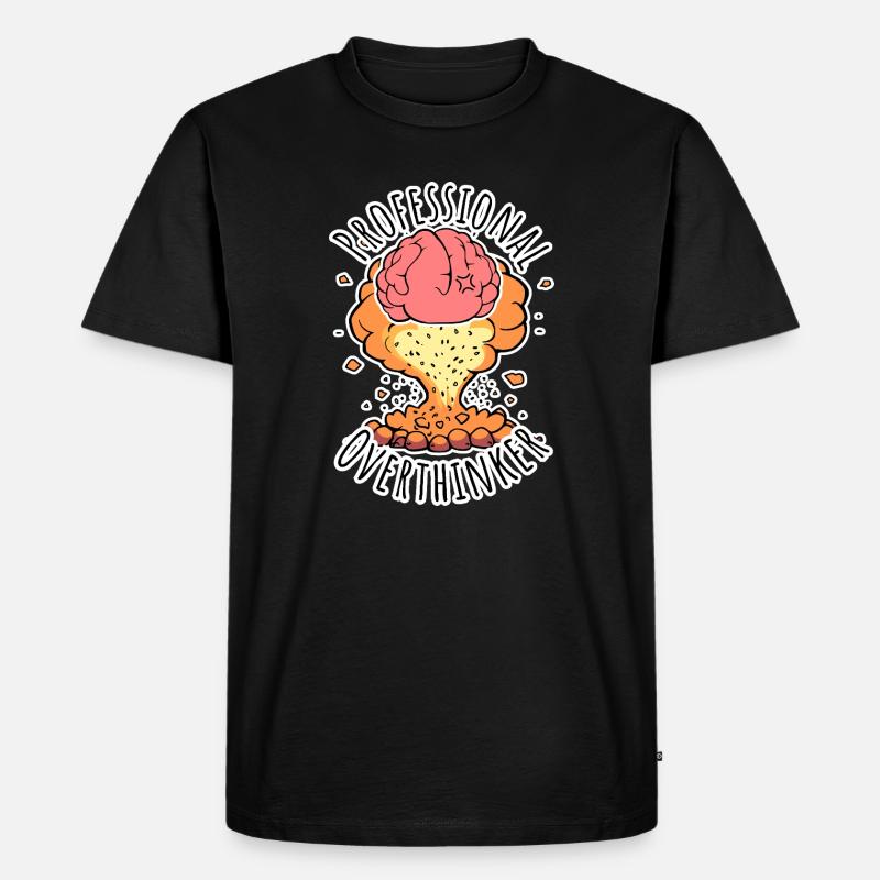 Professional Overthinker - Gehirn Explosion! - Männer Premium Bio T-Shirt - Schwarz
