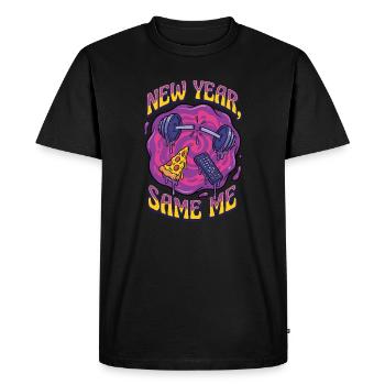 Nouvelle année, la même moi - T-shirt Premium bio Homme - noir - Devant - Nico (187cm)