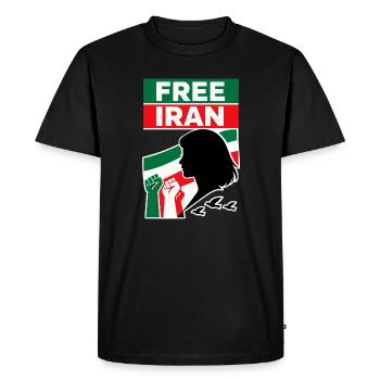 Iran libre - T-shirt Premium bio Homme - noir - Devant - Nico (187cm)