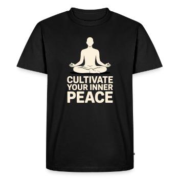 Qigong Tai Chi - Men's Premium Organic T-Shirt - black - Front - Nico (187cm)