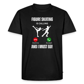 figure skating is calling and I must go - Men's Premium Organic T-Shirt - black - Front - Nico (187cm)