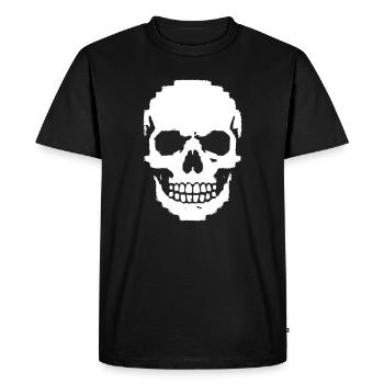 Skull Skull Pixel Art - Men's Premium Organic T-Shirt - black - Front - Nico (187cm)