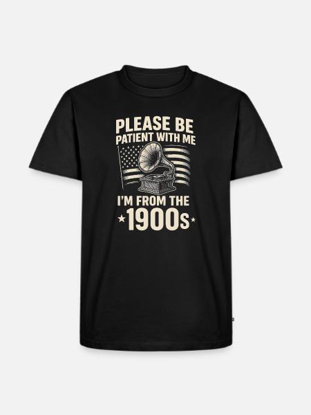 Vintage 1900s Gramophone - Men's Premium Organic T-Shirt - black