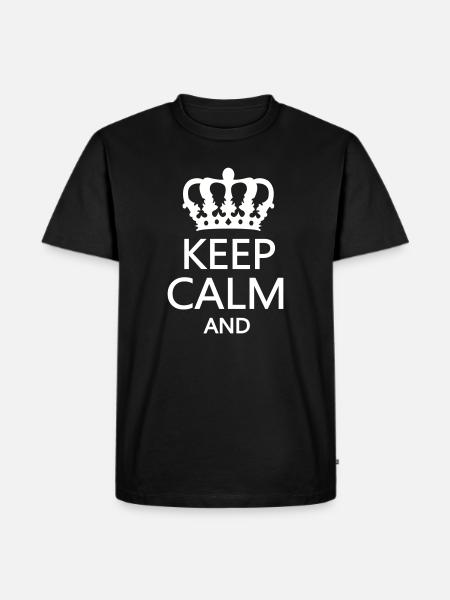 Königskrone Keep Calm Motiv - Männer Premium Bio T-Shirt - Schwarz