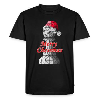 Pion d'échecs de Noël avec bonnet de Noel - T-shirt Premium bio Homme - noir - Devant - Nico (187cm)