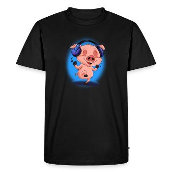 Amateur de musique I Casque DJ I Porcelet - T-shirt Premium bio Homme - noir - Devant - Nico (187cm)