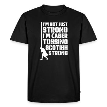 Je ne suis pas seulement fort, je suis Caber lançant écossais - T-shirt Premium bio Homme - noir - Devant - Nico (187cm)