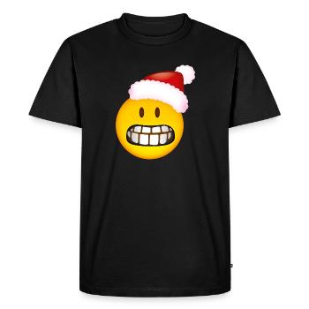 Smiley Glossy Desperate Christmas - Men's Premium Organic T-Shirt - black - Front - Nico (187cm)