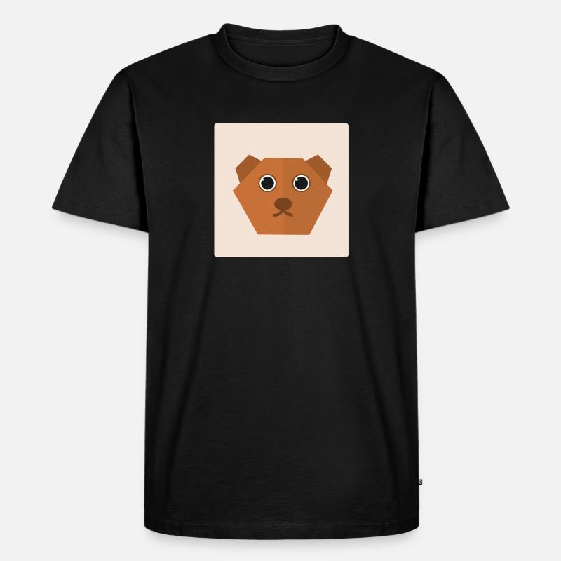 Bär Doodle Geschenkidee - Männer Premium Bio T-Shirt - Schwarz