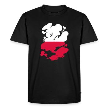 Poland Flag Used Look Polska Polish Flag - Men's Premium Organic T-Shirt - black - Front - Nico (187cm)