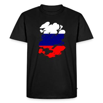 Russia Flag Vintage Russian Flag Used Look - Men's Premium Organic T-Shirt - black - Front - Nico (187cm)