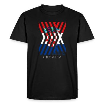 Drapeau de la Croatie Adriatique Zagreb Drapeau croate - T-shirt Premium bio Homme - noir - Devant - Nico (187cm)