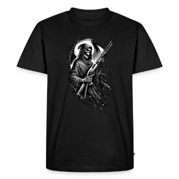 Reaper Shotgun 12 Gauge - Men's Premium Organic T-Shirt - black - Front - Nico (187cm)
