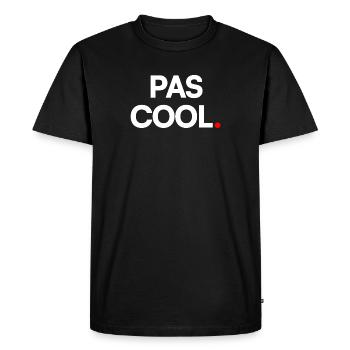 PAS COOL. – Humour Minimaliste Expression - T-shirt Premium bio Homme - noir - Devant - Nico (187cm)