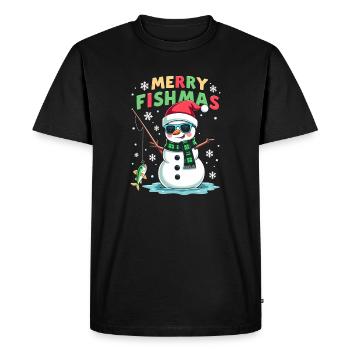 Noël du pêcheur - Merry Fishmas - T-shirt Premium bio Homme - noir - Devant - Nico (187cm)