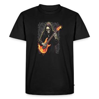 Grim Reaper avec guitare électrique Rock Heavy Metal - T-shirt Premium bio Homme - noir - Devant - Nico (187cm)