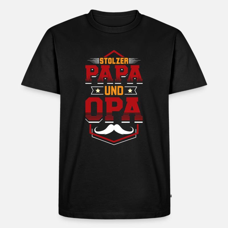 Stolzer Papa Opa - Männer Premium Bio T-Shirt - Schwarz