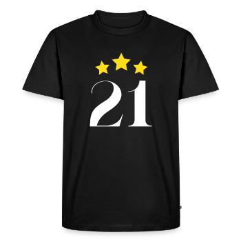 21e anniversaire étoilé - T-shirt Premium bio Homme - noir - Devant - Nico (187cm)