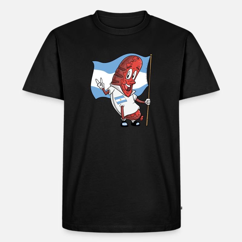 Argentinische Schweinsbratwurst - Männer Premium Bio T-Shirt - Schwarz