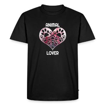 Animal Lover - Men's Premium Organic T-Shirt - black - Front - Nico (187cm)