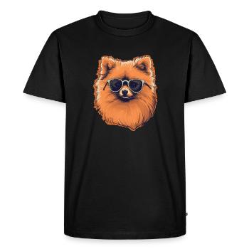 Pomeranian, Pom, Toy Spitz, Miniature Spitz - Men's Premium Organic T-Shirt - black - Front - Nico (187cm)