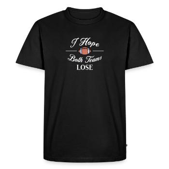 T-shirt de sport amusant J’espère que les deux équipes perdront - T-shirt Premium bio Homme - noir - Devant - Nico (187cm)