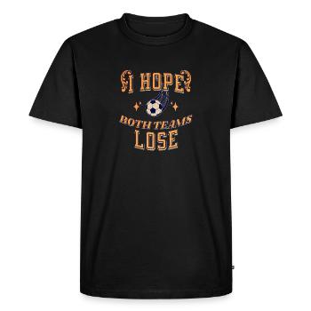 T-shirt de sport amusant J’espère que les deux équipes perdront - T-shirt Premium bio Homme - noir - Devant - Nico (187cm)