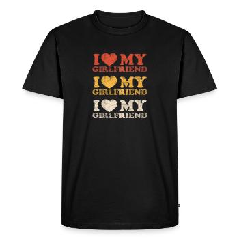 J’aime ma copine Vintage Classique - T-shirt Premium bio Homme - noir - Devant - Nico (187cm)