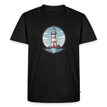 Lighthouse - Men's Premium Organic T-Shirt - black - Front - Nico (187cm)