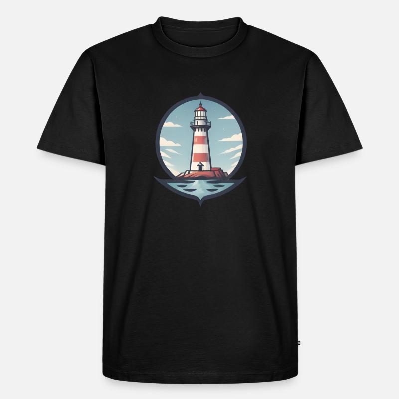 Leuchtturm - Männer Premium Bio T-Shirt - Schwarz