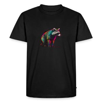 Oeuvre de raton laveur - Art animalier raton laveur - T-shirt Premium bio Homme - noir - Devant - Nico (187cm)