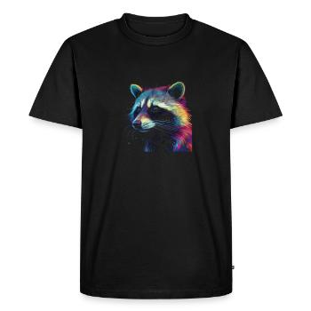 Oeuvre de raton laveur - Art animalier raton laveur - T-shirt Premium bio Homme - noir - Devant - Nico (187cm)