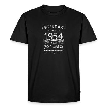 70th Birthday Legendary since 1954 Retro - Men's Premium Organic T-Shirt - black - Front - Nico (187cm)