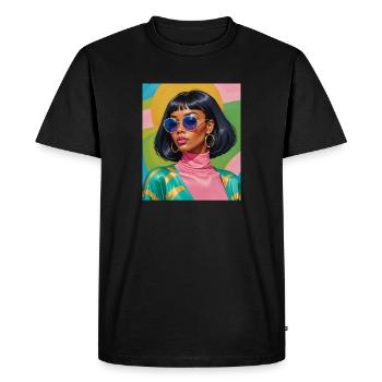 Couleur femme - T-shirt Premium bio Homme - noir - Devant - Nico (187cm)