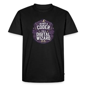 I'm Not a Coder I'm a Digital Wizard Programmer - Men's Premium Organic T-Shirt - black - Front - Nico (187cm)