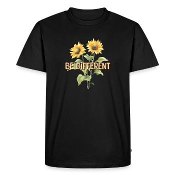 BE DIFFERENT Sunflower Self Love Positivity - Men's Premium Organic T-Shirt - black - Front - Nico (187cm)