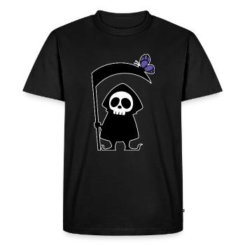 Mignon Mort Faux Scary Crâne Squelette Halloween - T-shirt Premium bio Homme - noir - Devant - Nico (187cm)