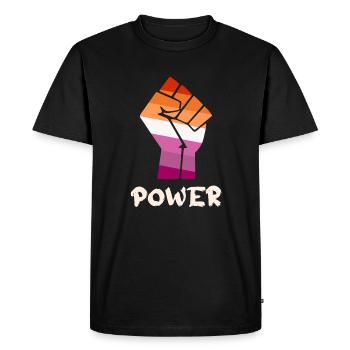 Power Lesbian Pride Fist Design for Equality - Men's Premium Organic T-Shirt - black - Front - Nico (187cm)