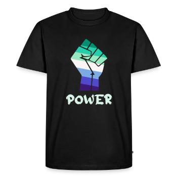 Power Gay Pride Fist Design for Equality - Men's Premium Organic T-Shirt - black - Front - Nico (187cm)