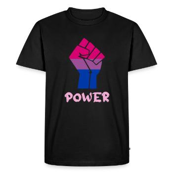 Power Bisexual Pride Fist Design for Equality - Men's Premium Organic T-Shirt - black - Front - Nico (187cm)