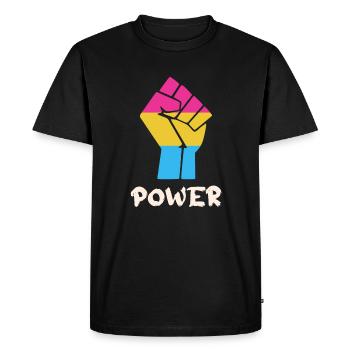 Power Pansexual Pride Fist Design for Equality - Men's Premium Organic T-Shirt - black - Front - Nico (187cm)