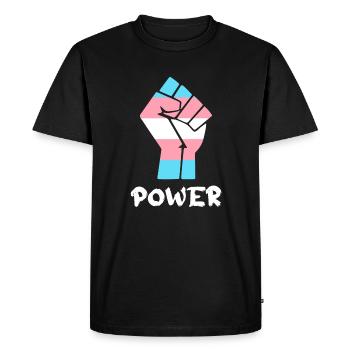 Power Trans Pride Fist Design for Equality - Men's Premium Organic T-Shirt - black - Front - Nico (187cm)