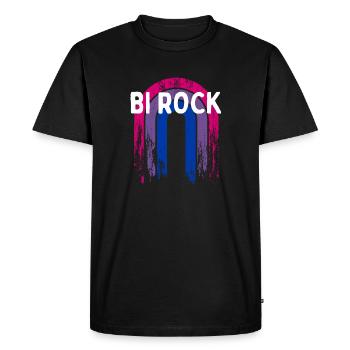 Bi Rock Bisexuel LGBTQ Bi Pride LGBT Lesbienne Gay - T-shirt Premium bio Homme - noir - Devant - Nico (187cm)