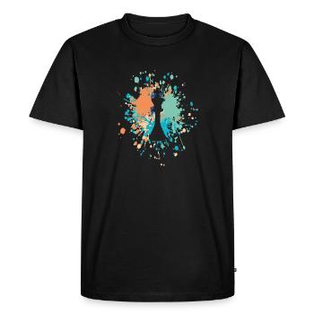 Éclaboussure de couleur du roi des échecs - T-shirt Premium bio Homme - noir - Devant - Nico (187cm)