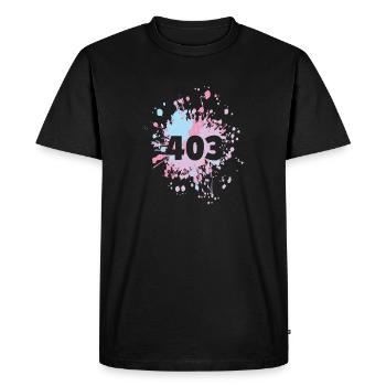 Statut Humeur Repos 403 Éclaboussure de couleur interdite - T-shirt Premium bio Homme - noir - Devant - Nico (187cm)
